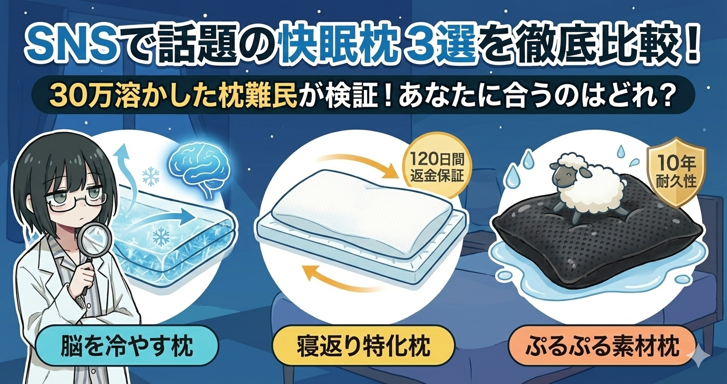 SNSで話題の快眠枕3選を徹底比較！